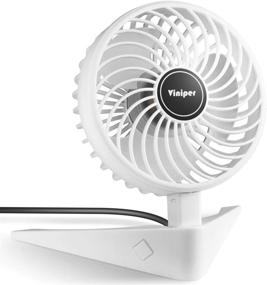img 4 attached to 🌬️ Viniper Small Desk Fan: Portable, 3-Speed USB Fan with Strong Wind & Foldable Design for Home Office Travel - White