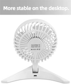 img 1 attached to 🌬️ Viniper Small Desk Fan: Portable, 3-Speed USB Fan with Strong Wind & Foldable Design for Home Office Travel - White