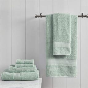 img 4 attached to 🛀 Madison Park Organic 100% Cotton Bathroom Towel Set: Premium Spa Quality, Ultra Absorbent, Quick Dry | Includes Shower, Handwash, and Face Washcloth - Multi-Sizes, Seafoam