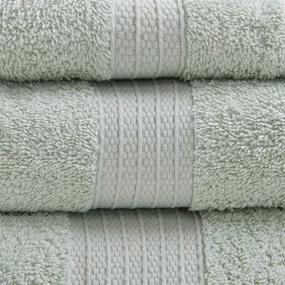 img 2 attached to 🛀 Madison Park Organic 100% Cotton Bathroom Towel Set: Premium Spa Quality, Ultra Absorbent, Quick Dry | Includes Shower, Handwash, and Face Washcloth - Multi-Sizes, Seafoam