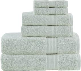 img 3 attached to 🛀 Madison Park Organic 100% Cotton Bathroom Towel Set: Premium Spa Quality, Ultra Absorbent, Quick Dry | Includes Shower, Handwash, and Face Washcloth - Multi-Sizes, Seafoam