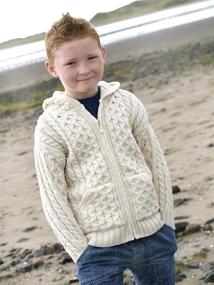 img 3 attached to 🧥 Aran Crafts Boys' Cardigan in Natural HD4039 NAT 8 - Sweater for Kids