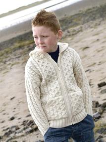 img 1 attached to 🧥 Aran Crafts Boys' Cardigan in Natural HD4039 NAT 8 - Sweater for Kids