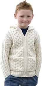 img 4 attached to 🧥 Aran Crafts Boys' Cardigan in Natural HD4039 NAT 8 - Sweater for Kids