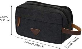 img 3 attached to Tumecos Travel Organizer Bag for Toiletries - Leather & Canvas Accessories