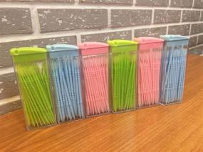 img 1 attached to 🦷 Brush Toothpick 150pcs 3pack & 300pcs 6pack - Plastic Interdental Brush Cleaners & Dental Picks for Eco-friendly Oral Care