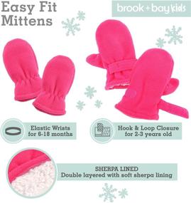 img 1 attached to Warm Snow Trapper Pom Hat & Gloves Set for Infant, Toddler, Boys 🧒 & Girls - Sherpa Lined Fleece Winter Hat & Mitten for Babies & Kids