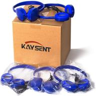 wholesale bulk earphone earbud headphones - kaysent(khp-05dblue) 5 pack wholesale headphones for school logo