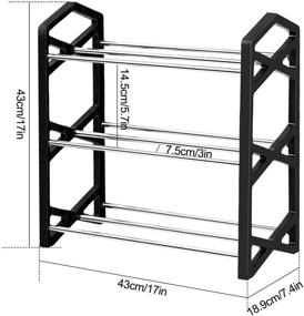 img 3 attached to NiHome 3-Tier Shoe Rack: Compact, Lightweight, and Sturdy Steel Organizer for 6 Pairs of Footwear in Closet, Hallway, Entryway, Living Room, Bedroom - X Shape Frames (Black)