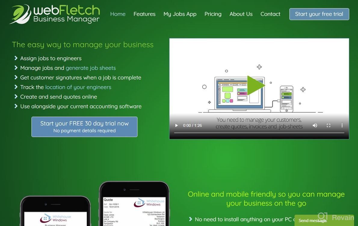 img 1 attached to WebFletch Business Manager review by Chris Wade