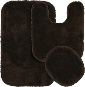 img 4 attached to 🚿 Garland Rug 3-Piece Finest Luxury Ultra Plush Washable Nylon Bathroom Rug Set in Chocolate: Stylish and Easy to Clean!