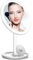 🪞 enhanced makeup mirror: adjustable brightness, 3 light colors, 1x/10x magnification - portable desktop beauty mirror for bathroom & home logo