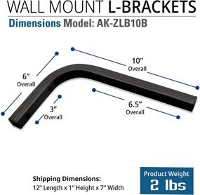 img 3 attached to Настенное крепление Akia Screens 10 дюймовых универсальных проекционных экранов L-образное крепление - Регулируемое продление для внутреннего/наружного кино-проекционного видео домашнего кинотеатра - Черное крепление AK-ZLB