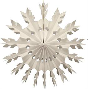 img 2 attached to 6-Piece White Tissue Paper Snowflakes by Devra Party, 15-22 Inch