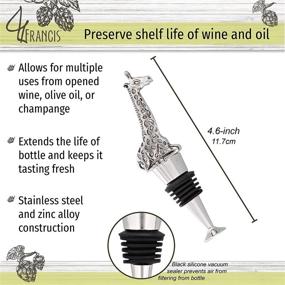 img 1 attached to 🍾 G Francis Wine Bottle Stopper - Giraffe Wine Saver Reusable Stainless Steel Stopper for Wedding Gift