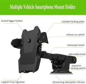 img 3 attached to 🚗 Universal Car Dashboard Mount Stand with Flat Suction Cup for iPhone 7, 7 Plus, 6 Plus, Samsung Galaxy S6/S5/S4/S3, GPS - Black