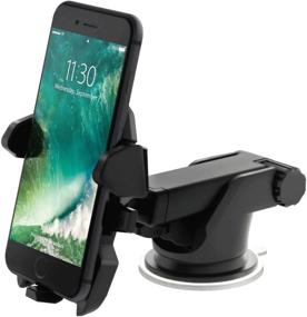 img 4 attached to 🚗 Universal Car Dashboard Mount Stand with Flat Suction Cup for iPhone 7, 7 Plus, 6 Plus, Samsung Galaxy S6/S5/S4/S3, GPS - Black