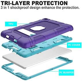 img 1 attached to Hybrid Shockproof Rugged Drop Protection Cover with Kickstand for iPad 9.7 inch A1893 / A1954 / A1822 / A182 - Purple+Blue