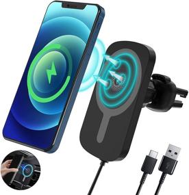 img 4 attached to Magnetic Wireless Charger Compatible Charging Car Electronics & Accessories