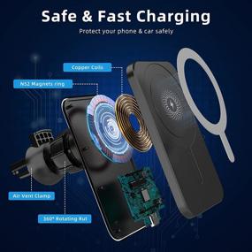 img 3 attached to Magnetic Wireless Charger Compatible Charging Car Electronics & Accessories