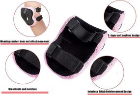 img 3 attached to 🛹 PEEPYPET Kids Knee Pads Set - 6 in 1 Protective Gear for Skateboarding, Roller Skating, Scooter, Bicycle - Knee Pads, Elbow Pads, Wrist Guards