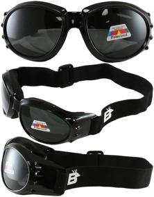 img 1 attached to 🦅 Top Quality Birdz Eagle Padded Motorcycle Goggles with Multiple Lens Options for Ultimate Riding Comfort in Any Weather