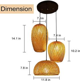 img 3 attached to 🏮 Bamboo Lantern Pendant Lamp: Vintage Japanese E27 Chandelier for Stylish Ceiling Lighting in Living Room, Bedroom, Restaurant, and More