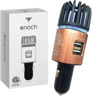 enoch car air purifier: usb car charger with 2-port, rose gold ionic deodorizer & freshener - eliminate odor, dust, smoke, pet & food odor logo