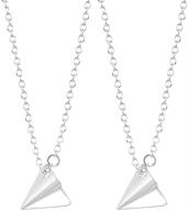 🛩️ set of 2 triangle origami plane necklaces - exquisite geometric paper airplane pendant necklace for women, girls, and couples logo