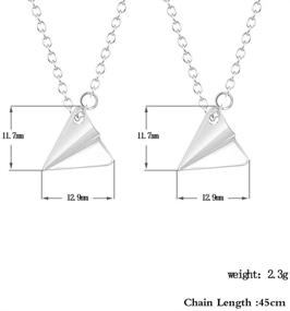 img 2 attached to 🛩️ Set of 2 Triangle Origami Plane Necklaces - Exquisite Geometric Paper Airplane Pendant Necklace for Women, Girls, and Couples