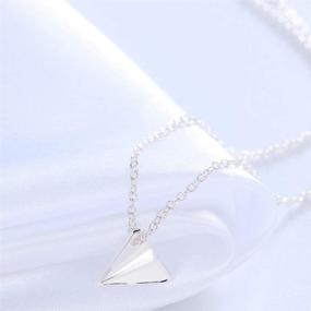 img 1 attached to 🛩️ Set of 2 Triangle Origami Plane Necklaces - Exquisite Geometric Paper Airplane Pendant Necklace for Women, Girls, and Couples