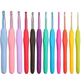 img 4 attached to 🧶 KOKNIT 12pcs Crochet Hooks Set, Ergonomic Grip Colorful Soft Handles and Aluminum Hooks for Arthritis and Beginners, Smooth Knitting Needles with Clearly Marked MM Size, Perfect Mother's Day Gift