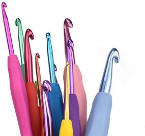 img 2 attached to 🧶 KOKNIT 12pcs Crochet Hooks Set, Ergonomic Grip Colorful Soft Handles and Aluminum Hooks for Arthritis and Beginners, Smooth Knitting Needles with Clearly Marked MM Size, Perfect Mother's Day Gift