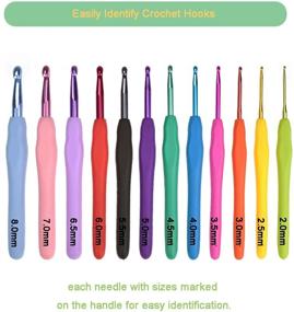 img 3 attached to 🧶 KOKNIT 12pcs Crochet Hooks Set, Ergonomic Grip Colorful Soft Handles and Aluminum Hooks for Arthritis and Beginners, Smooth Knitting Needles with Clearly Marked MM Size, Perfect Mother's Day Gift