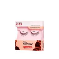 enhance your look with kiss true volume multi-layered false eyelashes—100% natural hair, cruelty-free, reusable, and contact lens friendly, in stunning 'chic' design, 1 pair logo