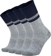 🧦 ortis men's 4-pack merino wool heavy duty work boots hiking cushion crew socks with moisture control logo