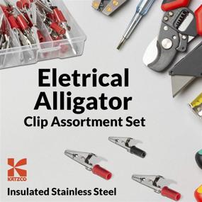 img 1 attached to 🔌 Katzco Alligator Clip Set - 80 Piece Assortment - Insulated Stainless Steel - Lead Clip Test, Electric Multimeter Kit