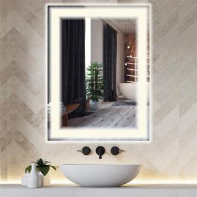 img 4 attached to 🪞 B&C Apollo-E 24x32 Inch LED Lighted Vanity Mirror for Bathroom with High Lumen Commercial Grade Daylight Lights, Makeup Wall Mounted Mirror with Defogger, Plug/Wall Switch Ready, Vertical/Horizontal - Enhanced SEO