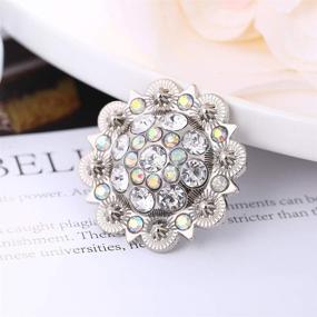 img 1 attached to 🌸 Sparkling Metal Flower Berry Conchos with Rhinestone Accents - Pack of 12