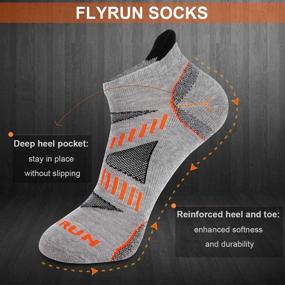 img 3 attached to 🏃 FLYRUN Performance Cushioned Running Socks - 6 Pairs for Athletic Performance