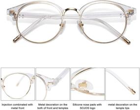 img 2 attached to Stylish SOJOS Round Clear Glasses: Blue Light Blocking, Anti-Eyestrain for Women - SJ5079