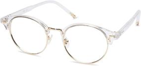 img 1 attached to Stylish SOJOS Round Clear Glasses: Blue Light Blocking, Anti-Eyestrain for Women - SJ5079