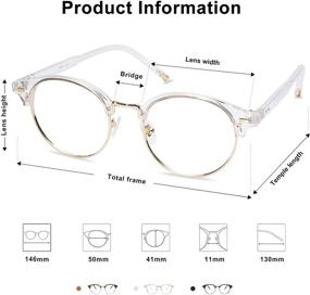 img 3 attached to Stylish SOJOS Round Clear Glasses: Blue Light Blocking, Anti-Eyestrain for Women - SJ5079