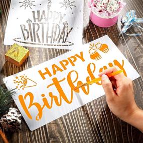 img 2 attached to 🎉 Versatile Birthday Stencils Set for DIY Home Decor, Scrapbooking, and Card Making