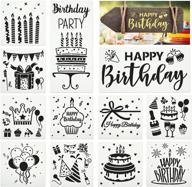 🎉 versatile birthday stencils set for diy home decor, scrapbooking, and card making logo