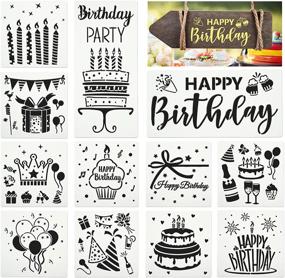 img 4 attached to 🎉 Versatile Birthday Stencils Set for DIY Home Decor, Scrapbooking, and Card Making