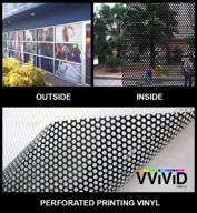 one way perforated window vinyl privacy wrap film roll decal sheet 📏 - vvivid easy-to-use air-release adhesive (1.5ft x 54 inch) for effortless diy application logo