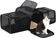 🐱 expandable cat carrier: airline approved soft-sided pet travel bag for small-medium cats & dogs, 18" x 11" x 11 logo