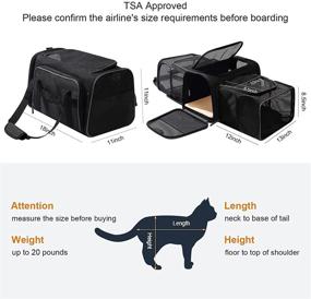 img 3 attached to 🐱 Expandable Cat Carrier: Airline Approved Soft-Sided Pet Travel Bag for Small-Medium Cats & Dogs, 18" x 11" x 11