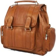 piel leather double flap over backpack: stylish & functional travel companion logo